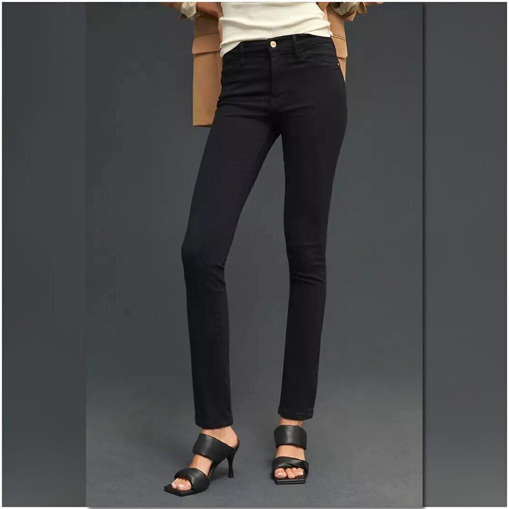 NWOT Frame for Anthropologie Le Skinny Jean in Black Size: 25